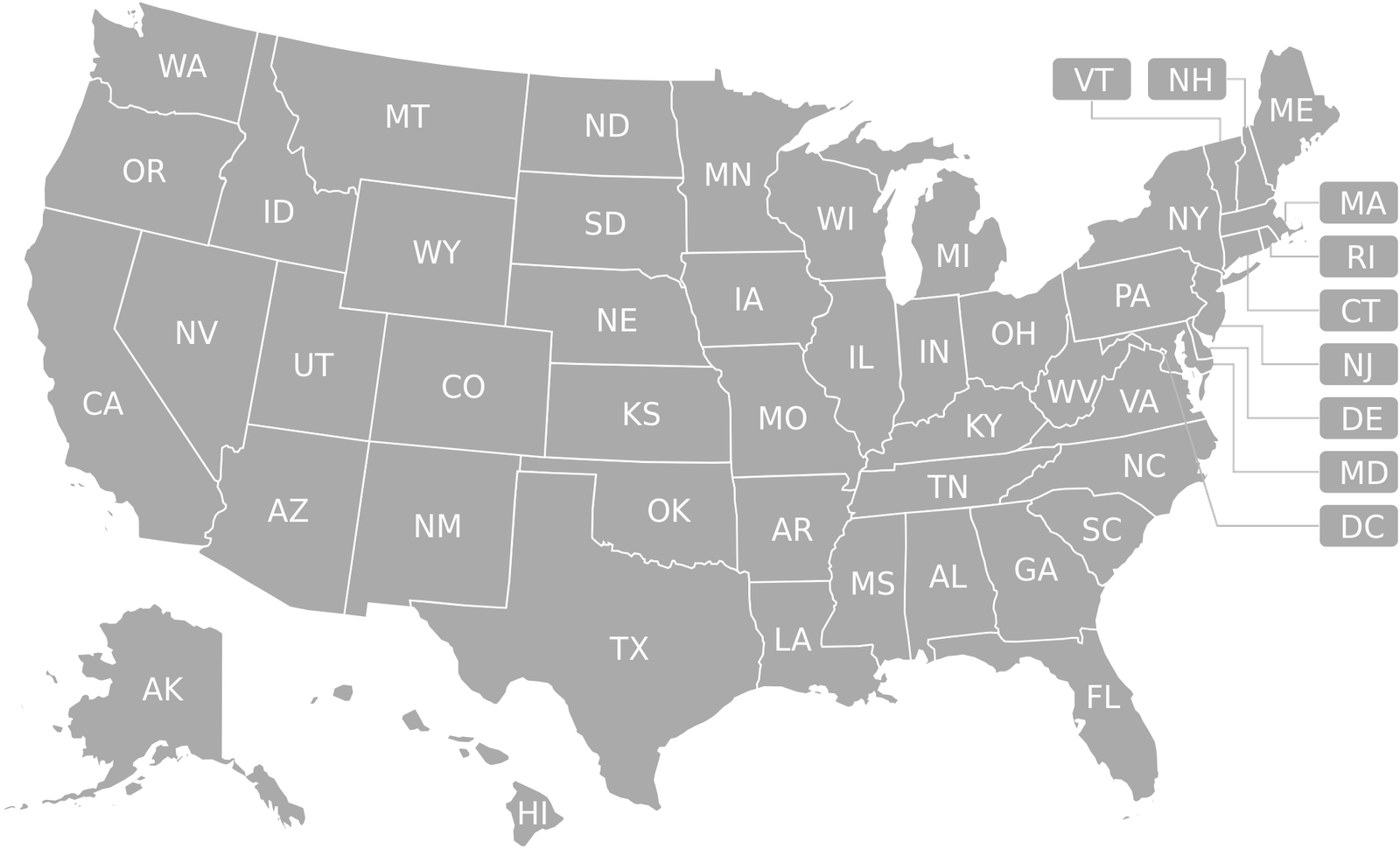 The Map of the United States indicates where Alex Transportation delivered loads